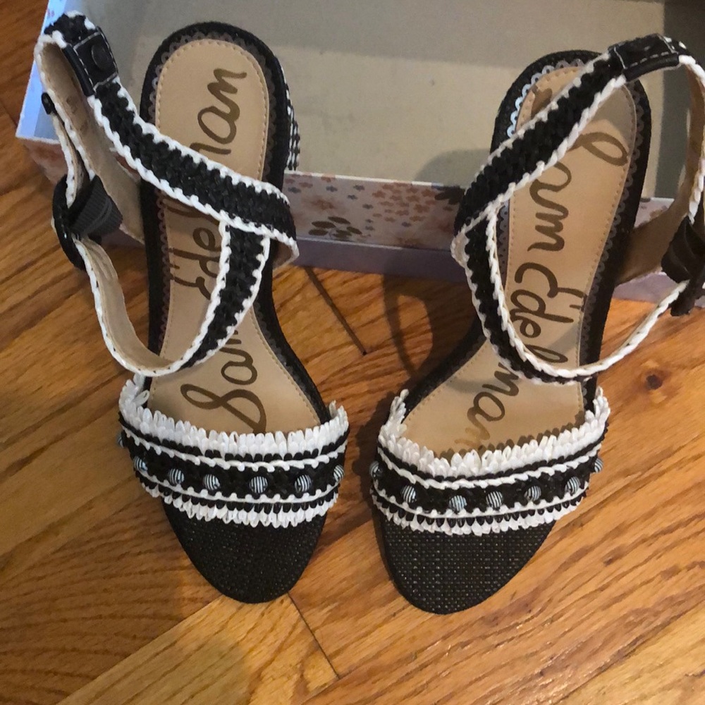 Black and White sandals.